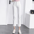 White Jeans Thin and Straight Slim for Spring and Autumn Cropped pants SHOMICOBOUTIQUE