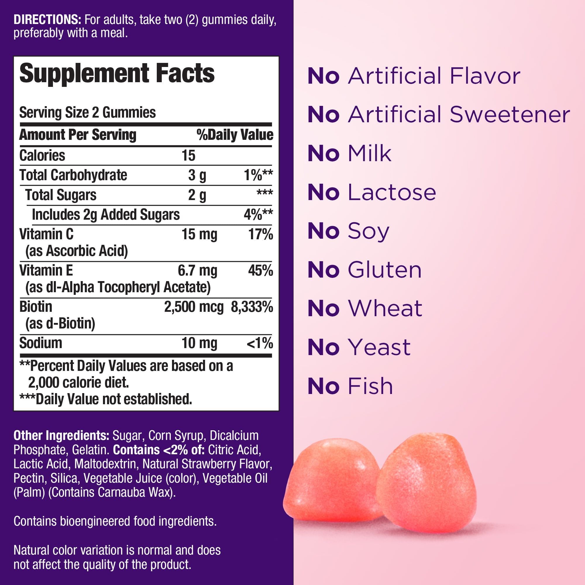 Nature's Bounty Hair; Skin and Nails Vitamins with Biotin Gummies; 180 Count EasyOptionXY LLC