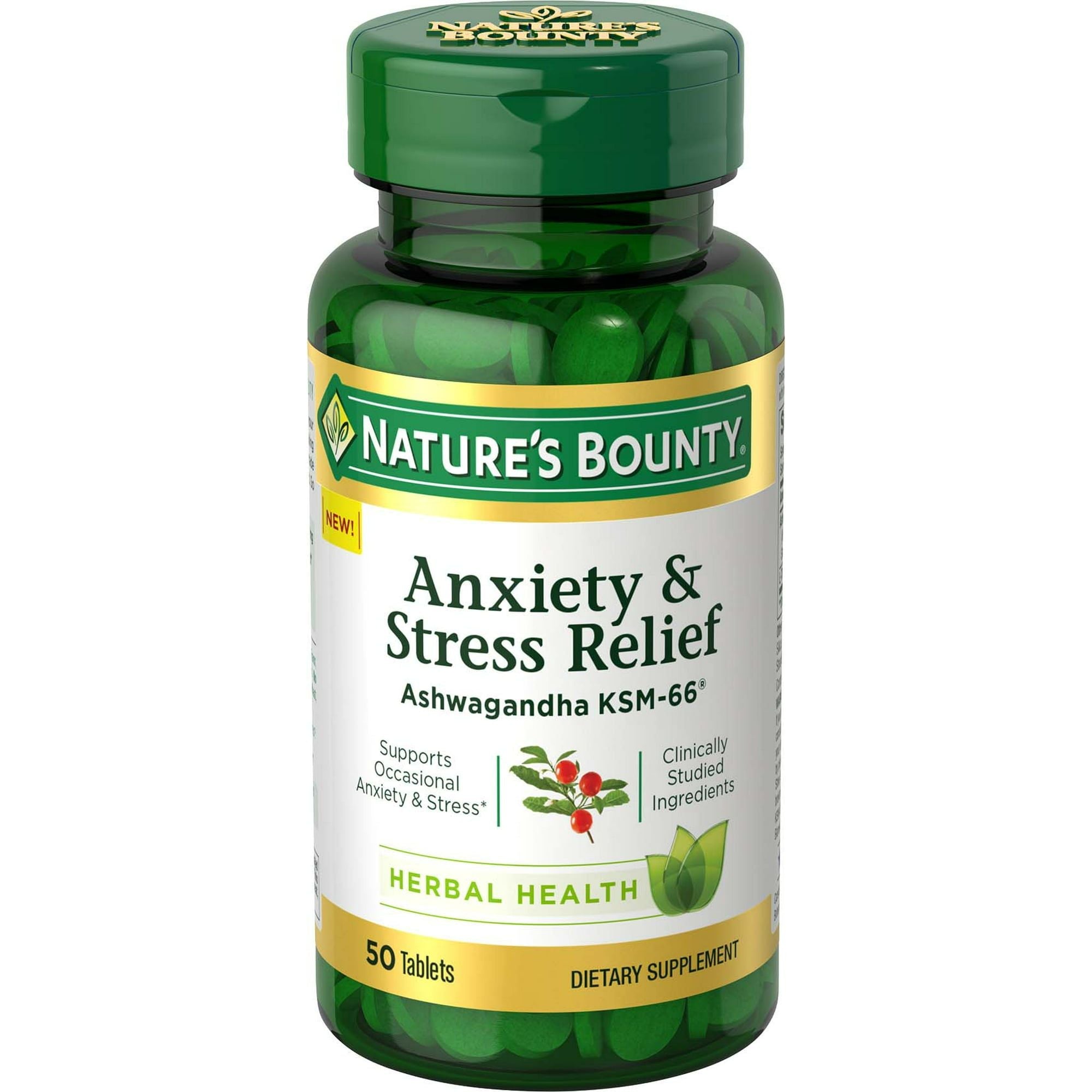 Nature's Bounty Anxiety & Stress Relief Supplement; Ashwagandha KSM 66; 50 Count EasyOptionXY LLC
