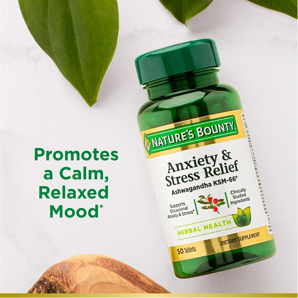 Nature's Bounty Anxiety & Stress Relief Supplement; Ashwagandha KSM 66; 50 Count EasyOptionXY LLC