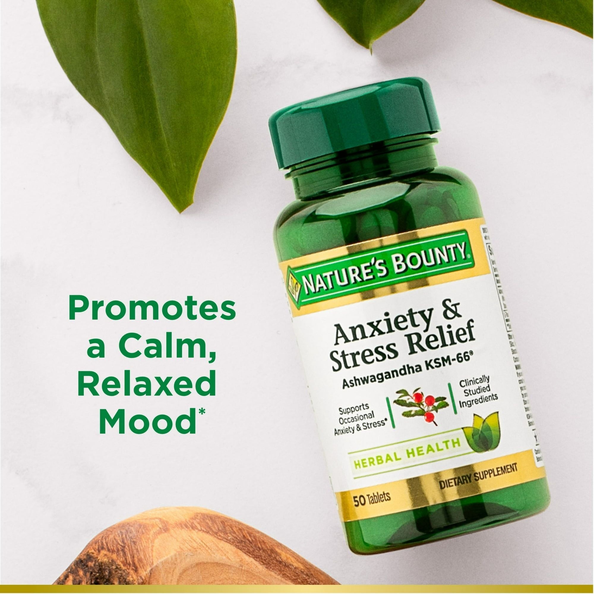 Nature's Bounty Anxiety & Stress Relief Supplement; Ashwagandha KSM 66; 50 Count EasyOptionXY LLC