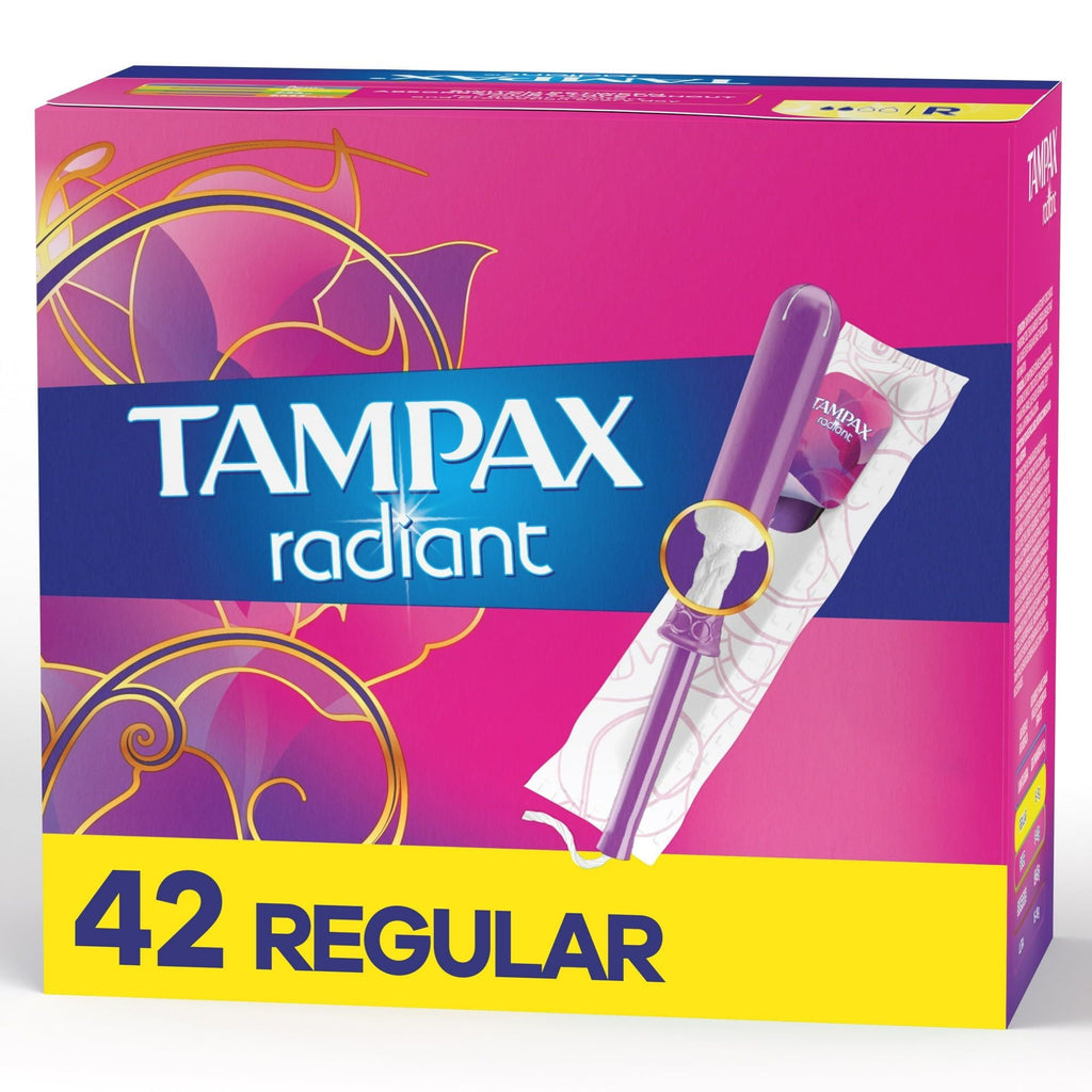 Tampax Radiant Tampons with LeakGuard Braid, Regular Absorbency, 42 Count EasyOptionXY LLC
