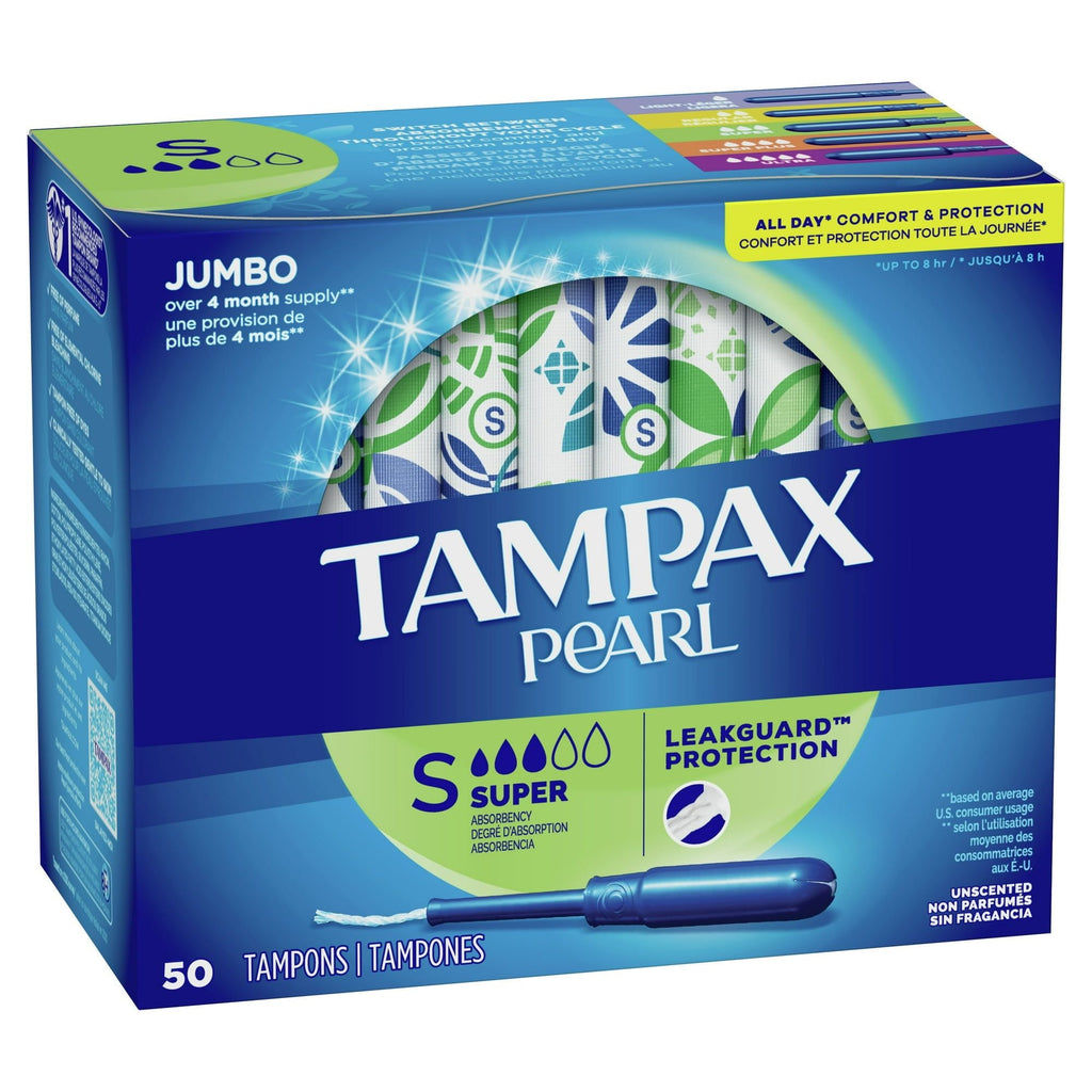 Tampax Pearl Tampons with LeakGuard Braid, Super Absorbency, 100 Ct EasyOptionXY LLC