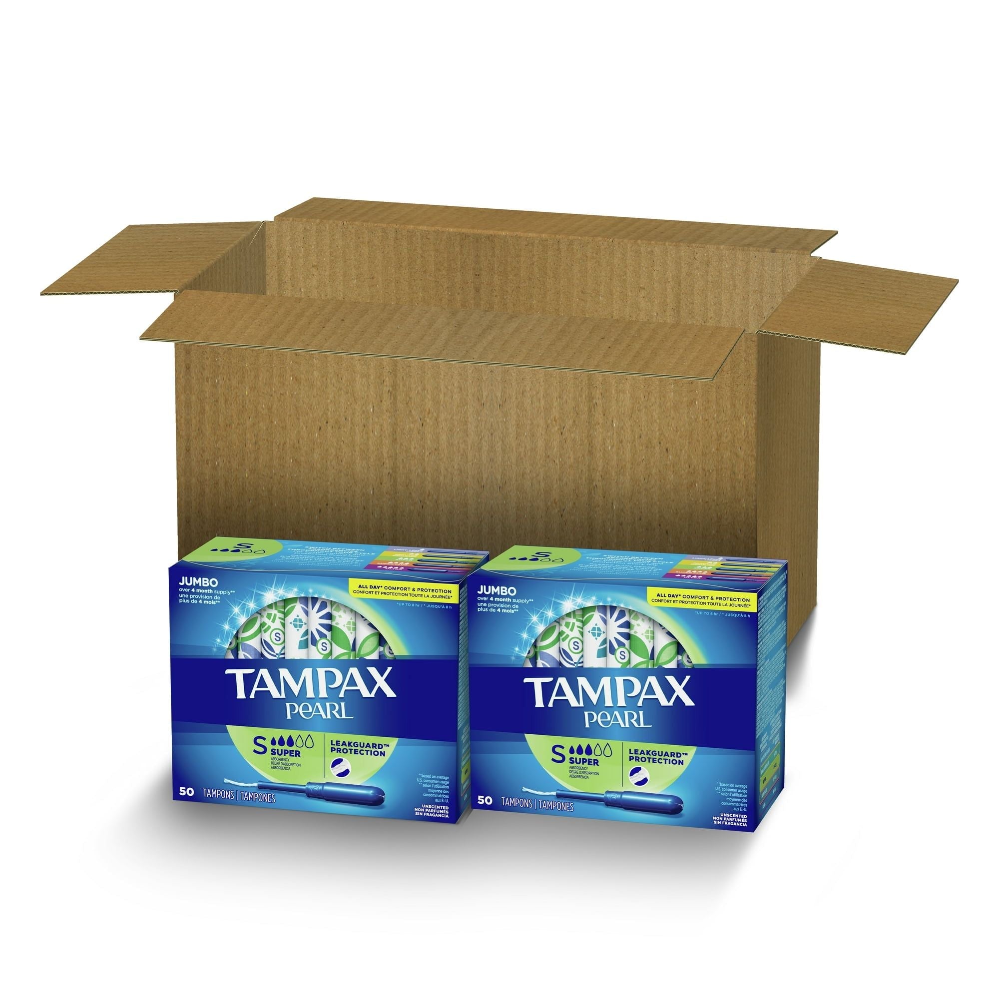 Tampax Pearl Tampons with LeakGuard Braid, Super Absorbency, 100 Ct EasyOptionXY LLC