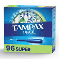 Tampax Pearl Tampons Super Absorbency with BPA-Free Plastic Applicator and LeakGuard Braid, Unscented, 96 Count EasyOptionXY LLC