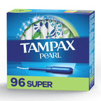 Tampax Pearl Tampons Super Absorbency with BPA-Free Plastic Applicator and LeakGuard Braid, Unscented, 96 Count EasyOptionXY LLC