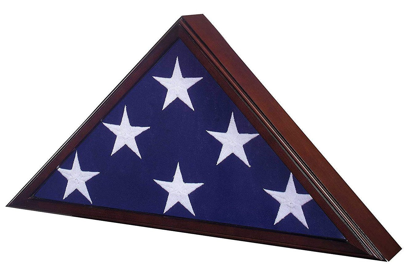 Flag Case for American Veteran Burial Flag 5' x 9.5' with Rich Cherry Finish The Military Gift Store