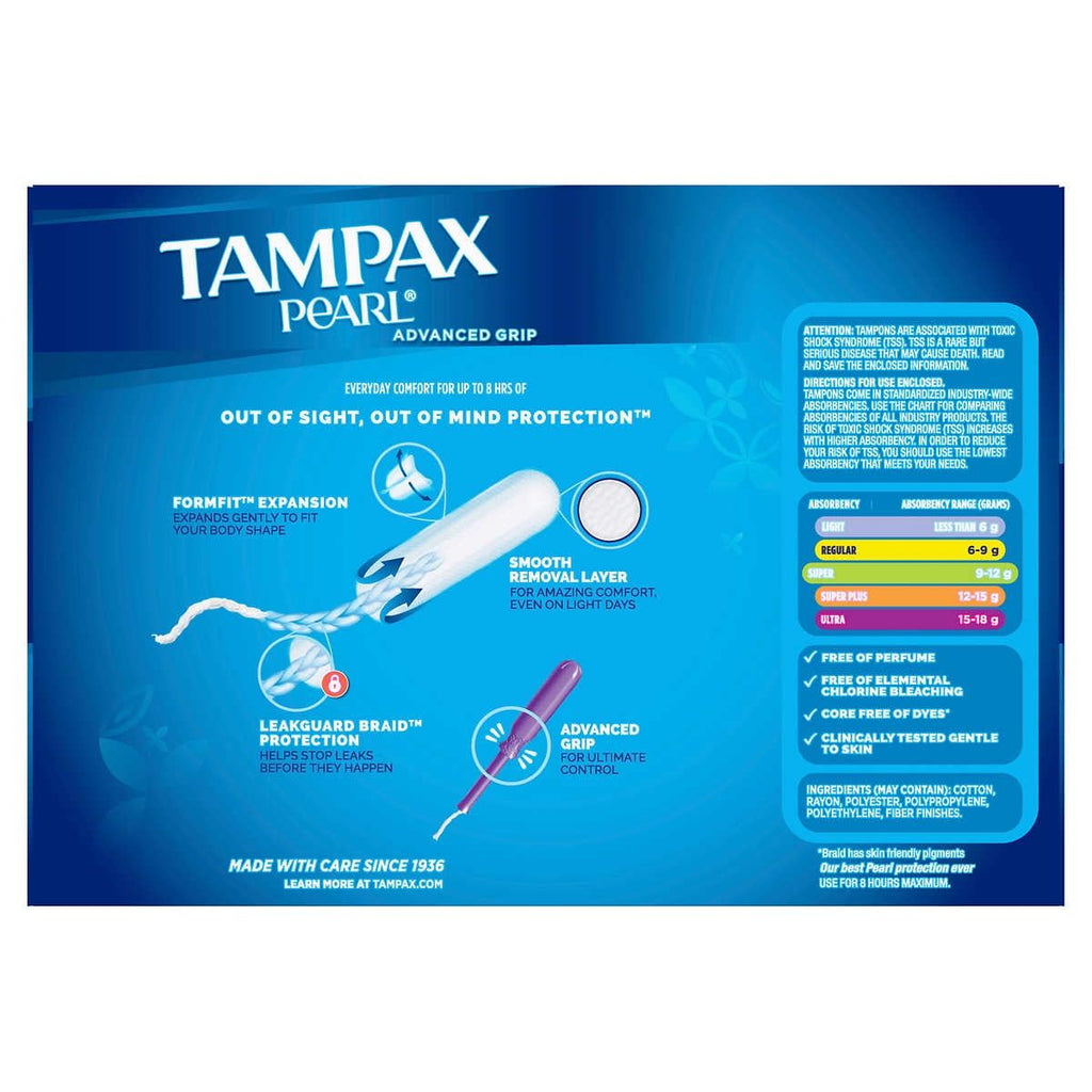 Tampax Pearl Advanced Grip Super Absorbency 96 Count EasyOptionXY LLC