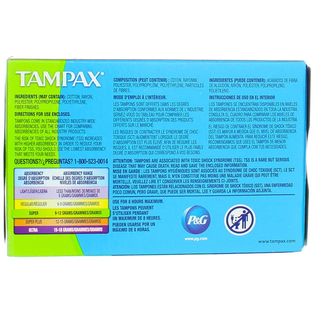 6 Pack - Tampax Tampons Super 10 Each EasyOptionXY LLC
