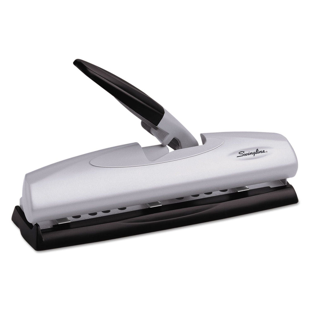 Swingline 20-Sheet Light-Touch Desktop Two-to-Seven-Hole Punch, 9/32" Holes, Metal, Silver/Black - SJB-DIAMOND ELITES