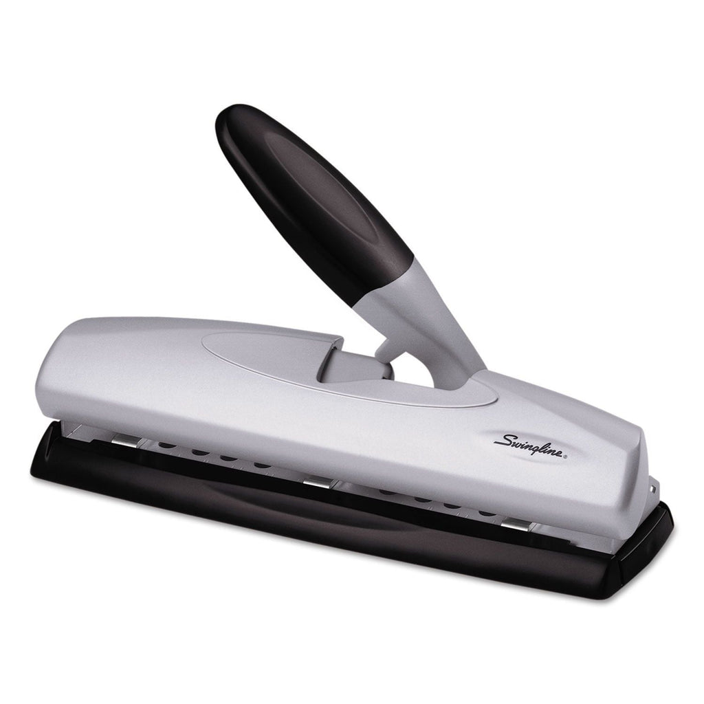 Swingline 20-Sheet Light-Touch Desktop Two-to-Seven-Hole Punch, 9/32" Holes, Metal, Silver/Black - SJB-DIAMOND ELITES