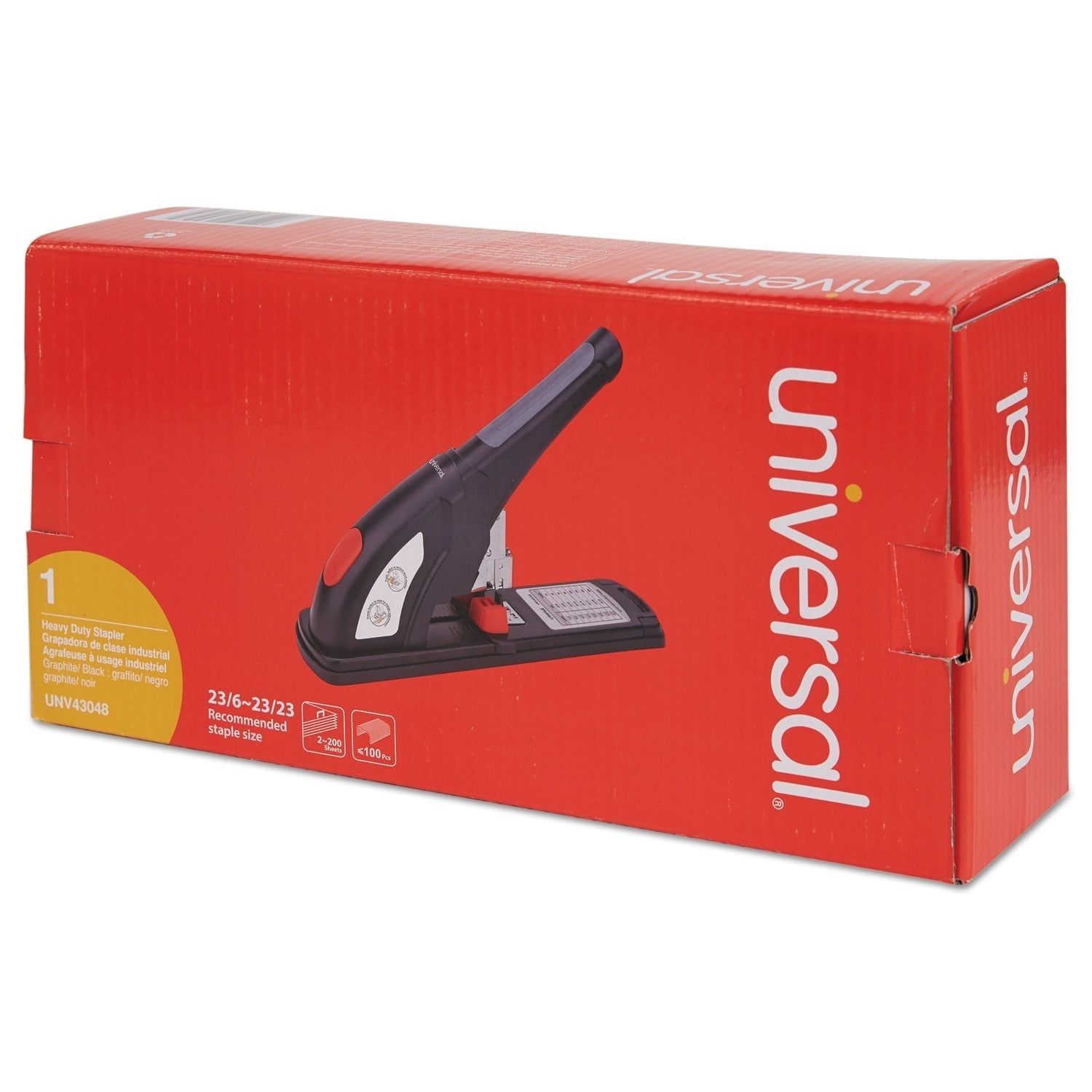 Heavy-Duty Stapler, 200-Sheet Capacity, Black/Graphite/Red - SJB-DIAMOND ELITES