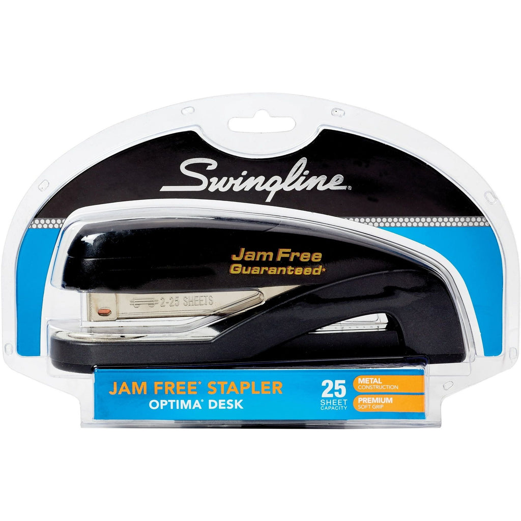 Optima Full Strip Desk Stapler, 25-Sheet Capacity, Graphite Black