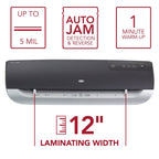 GBC Fusion 3000L 12" Laminator, 1 Min Warm-Up, 3-5 Mil, Includes 30 EZUse Laminating Pouches