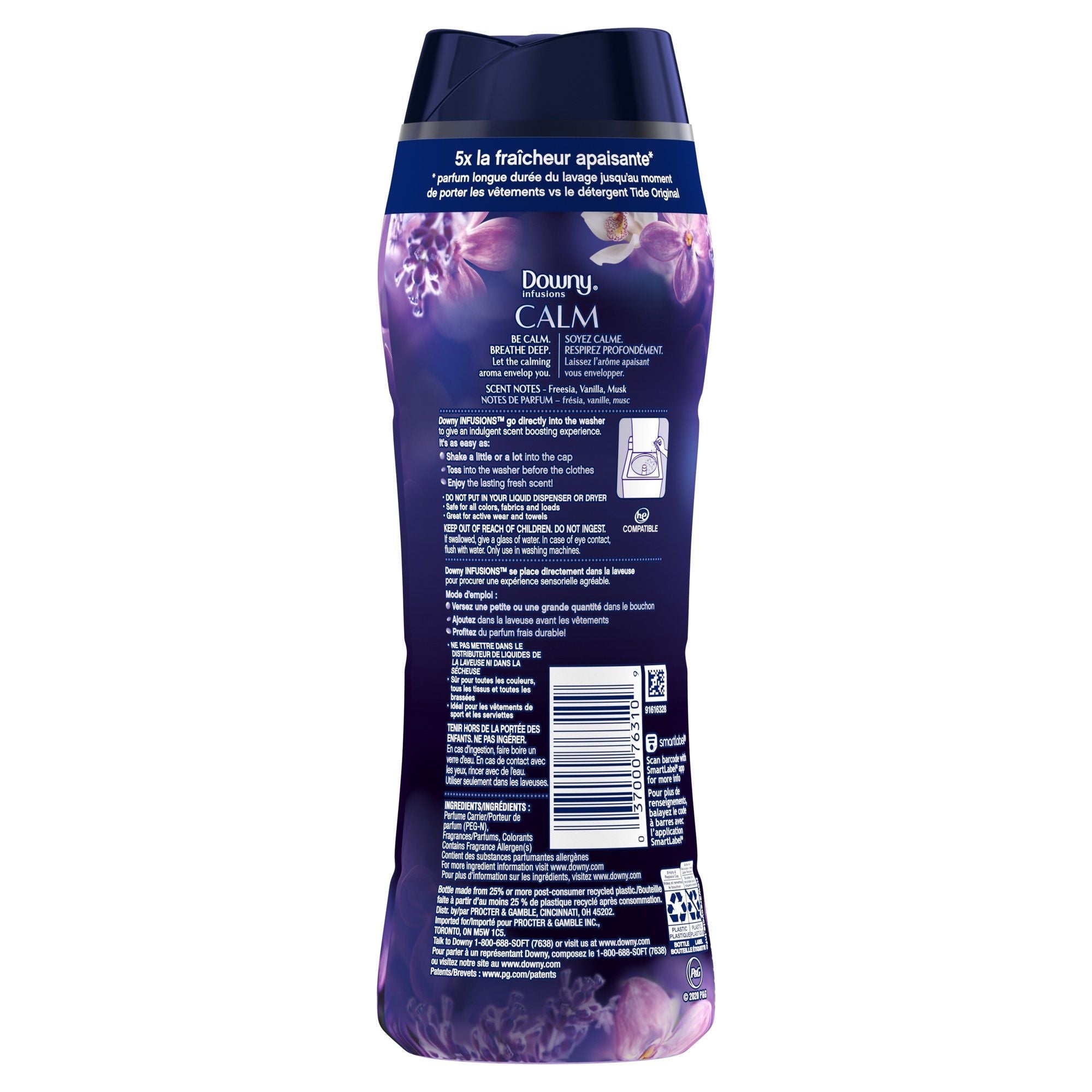 Downy Infusions In-Wash Scent Booster Beads, Calm, Lavender & Vanilla Bean, 10 oz