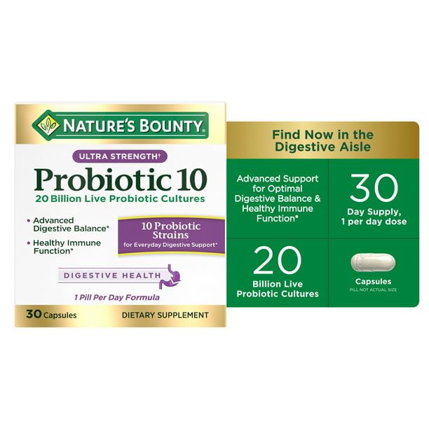 Nature's Bounty Ultra Strength Probiotic 10 Capsules; 30 Count