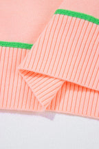 White Striped Half Sleeve Drop Shoulder Sweater - Femstylo