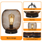 JHY DESIGN's 7"H Touch Adjustable Table Lamp(Metal Base, Bronze Round) Lootquake LLC