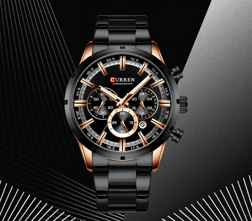 Men's Sports  Waterproof Stainless Steel Watch With Chronometers And Special Date Display Unique Design Perfect Gift Stevvex