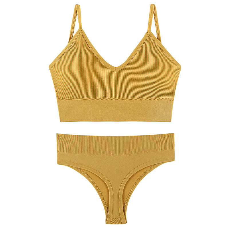 Women Seamless Bra Top Fitness Swimwear Push Up Exercise Bikini For Women 2 Pieces Ribbed Seamless Yoga Bikini Sets Sports Bra And Underwear Set 2 Piece High Waist Summer Bikini Stevvex