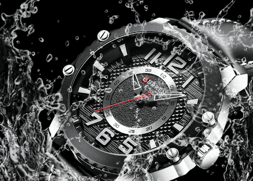Men's Waterproof  Sport Watch With Leather  Belts  And Large Numbers Details Unique Design Perfect Gift Stevvex