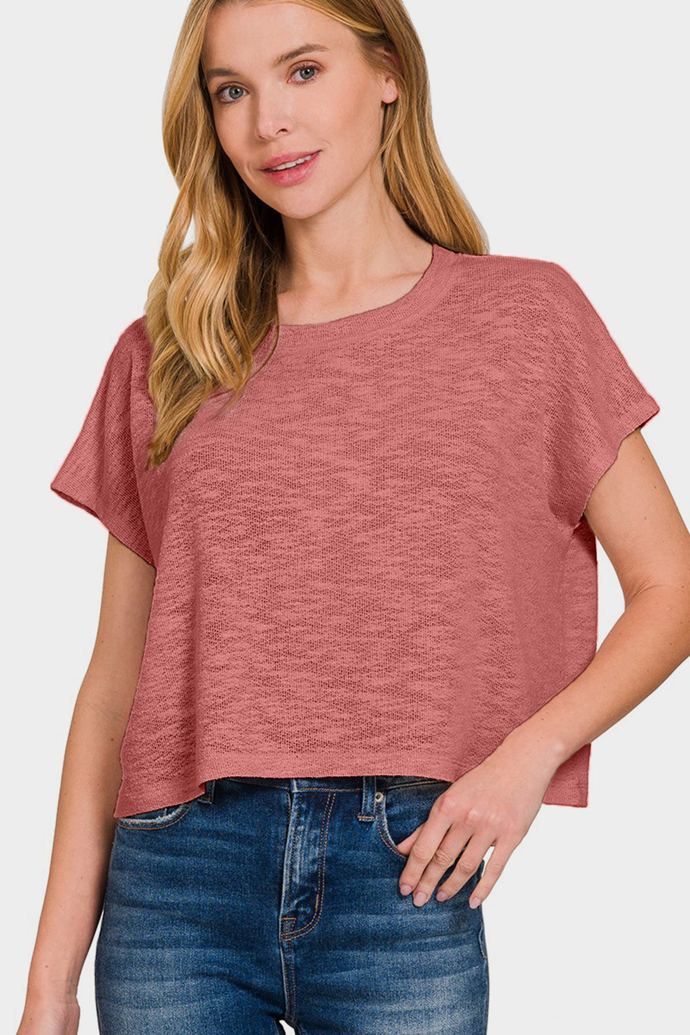 Zenana Round Neck Short Sleeve T-Shirt Lootquake LLC