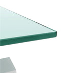 White Glass Coffee Table - Modern Clear Center Table for Living Room 39.37x23.62x17.70 Inches