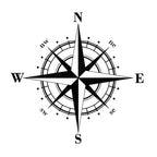 15cm*15cm Art Design Vinyl Compass Sticker Vinyl Decal Sticker Compass Stickers Decal for Car Hood Auto Body Side Door Compass Graphics Car Stickers Waterproof Vinyl Stripe Decal Sticker Car Stickers Decals Black/Silver Stevvex