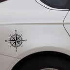 15cm*15cm Art Design Vinyl Compass Sticker Vinyl Decal Sticker Compass Stickers Decal for Car Hood Auto Body Side Door Compass Graphics Car Stickers Waterproof Vinyl Stripe Decal Sticker Car Stickers Decals Black/Silver Stevvex