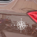 15cm*15cm Art Design Vinyl Compass Sticker Vinyl Decal Sticker Compass Stickers Decal for Car Hood Auto Body Side Door Compass Graphics Car Stickers Waterproof Vinyl Stripe Decal Sticker Car Stickers Decals Black/Silver Stevvex
