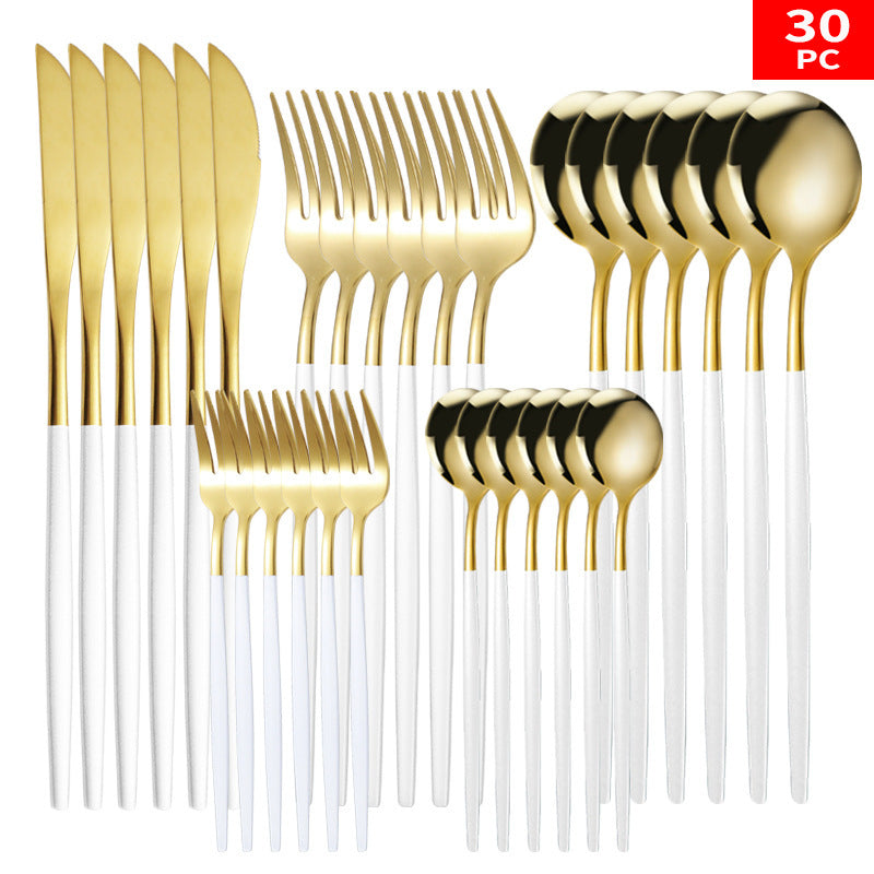 Stainless Steel Knife And Forks 30-piece Tableware Set Suit Pi-Mart