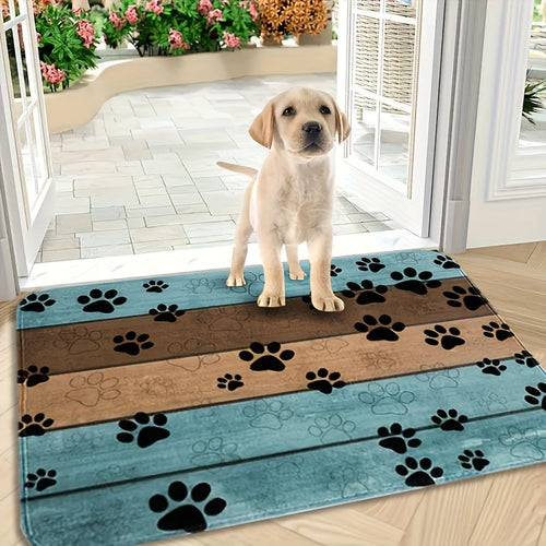1pc Ultra-Absorbent Dog Paw Prints Doormat - Stylish Entrance Rug for Muddy Paws, Quick Drying, Non-slip Sleeping Blanket, Perfect for Busy Pet Homes Lootquake LLC
