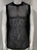 Men's Round Neck Hollow Out Sleeveless Knit Top