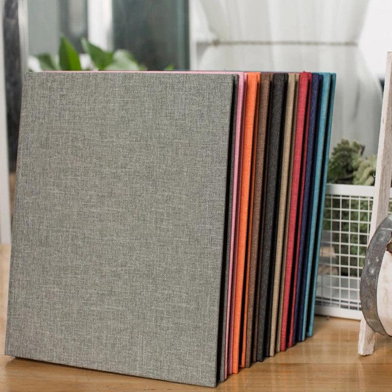 16-inch 20 Pages Self Adhesive Photo Album DIY Scrapbook Rustic Linen Cloth Cover Personalize Album for Wedding Memory Album  Home Decor House Decoration DIY Memorable Gifts For Loved Ones Stevvex