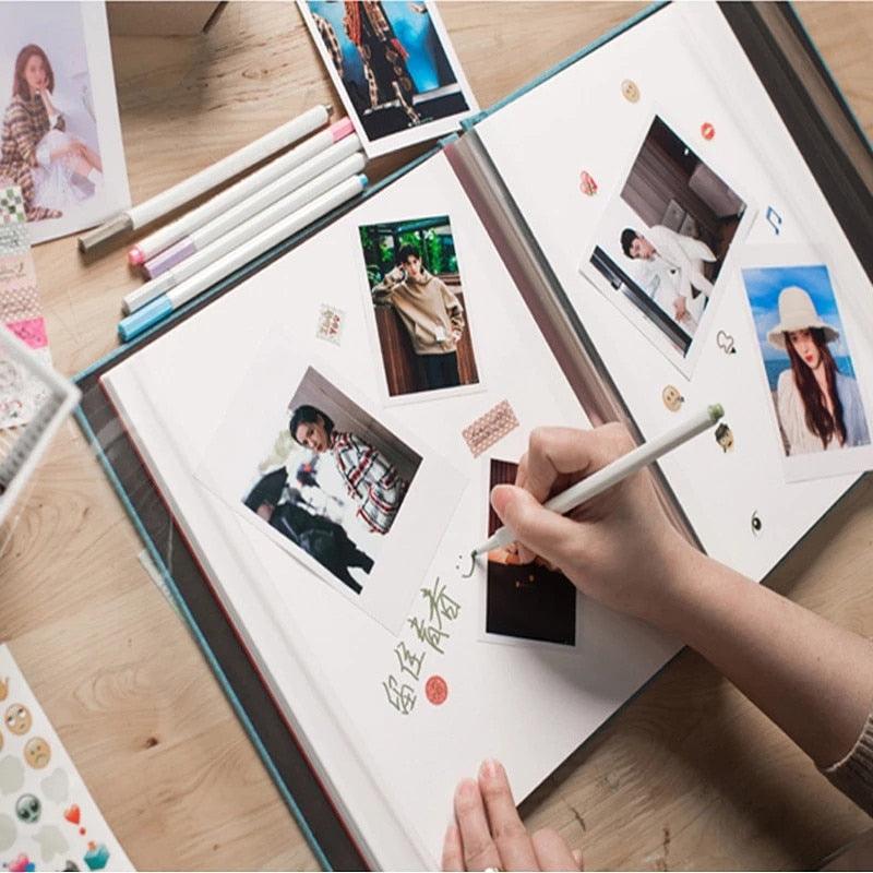 16-inch 20 Pages Self Adhesive Photo Album DIY Scrapbook Rustic Linen Cloth Cover Personalize Album for Wedding Memory Album  Home Decor House Decoration DIY Memorable Gifts For Loved Ones Stevvex