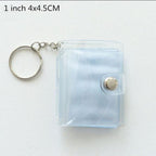 16 Photos Card Holder 1 Inches Card Bag Photo Album Keychain Hollow Love Photo Holder Key Rings Holds Memory Album DIY Memorable Gifts For Loved Ones