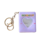 16 Photos Card Holder 1 Inches Card Bag Photo Album Keychain Hollow Love Photo Holder Key Rings Holds Memory Album DIY Memorable Gifts For Loved Ones