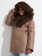 Genuine Polar Fox Fur Trim Rabbit Fur Insulated Parka - SJB-DIAMOND ELITES