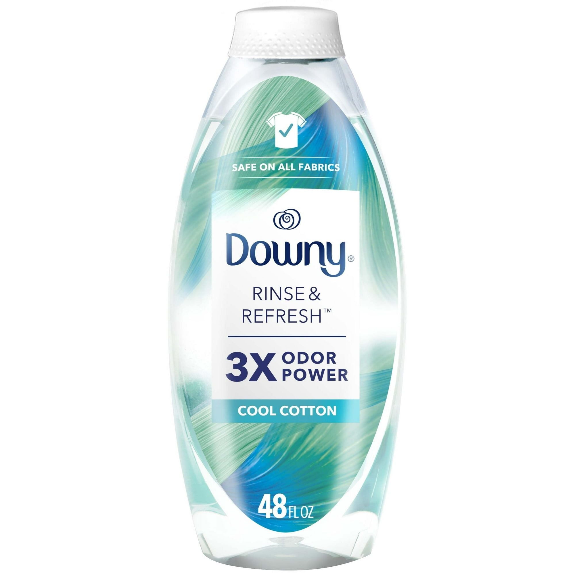 Downy Rinse & Refresh Laundry Odor Remover and Fabric Softener, Cool Cotton, 48 fl oz, 70 Loads