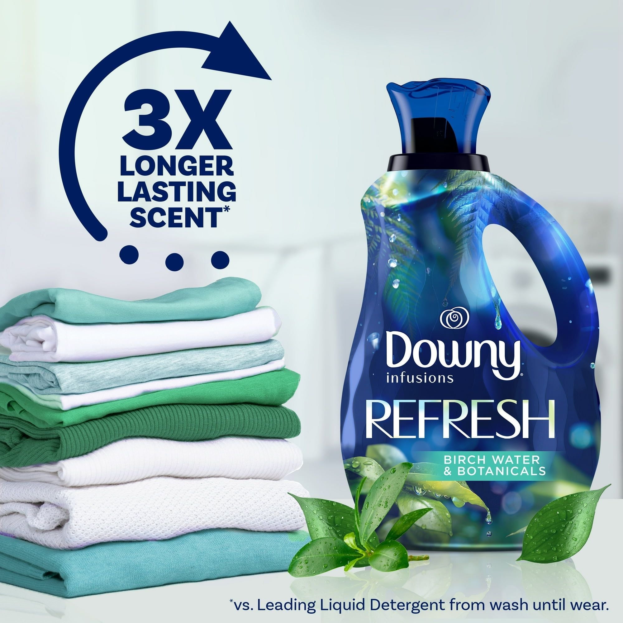 Downy Infusions Liquid Fabric Softener, Refresh, Birch Water & Botanicals, 56 fl oz