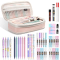 Nicpro 47PCS Aesthetic School Supplies in Big Capacity Pen Case, Cute Pastel Mechanical Pencils 0.5, 0.7, 0.9 & 2mm Lead Holder with 25 Tube Lead Refills 4B 2B HB 2H Color, Erasers for Student Writing