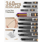 Nicpro 6 Pcs Metal Mechanical Pencils, Drafting Pencil 0.5 mm & 0.7 mm & 0.9 mm & 3 Pcs 2mm Lead Holder (6B 4B 2B HB 2H 4H Colors) with 20 Tube Lead Refills Case EasyOptionXY LLC