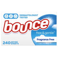 Bounce Free & Gentle Dryer Sheets, Unscented, 240 Count