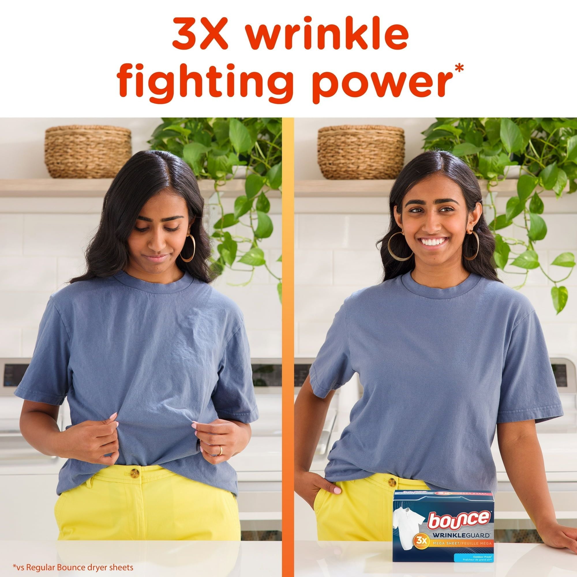 Bounce Wrinkle Guard Mega Dryer Sheets, Outdoor Fresh Scent, 160 Count