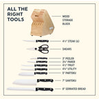 Chicago Cutlery Essentials 15-Piece Kitchen Knife Set with Wood Storage Block and Kitchen Shears EasyOptionXY LLC