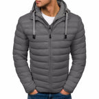 Men's pure color hooded simple cotton jacket