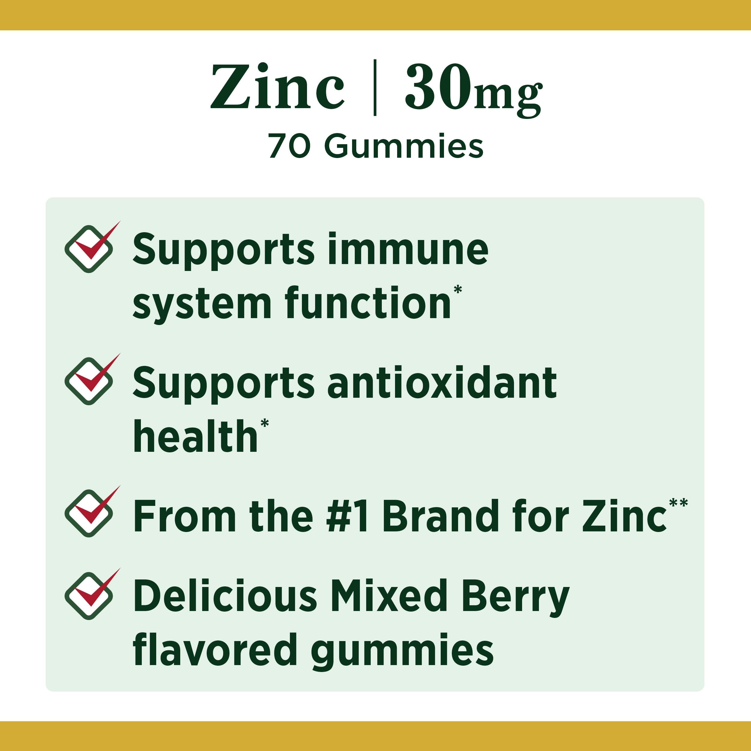 Nature's Bounty Zinc Immune Support Gummies; 30 mg; 70 Count