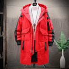 Men's jacket winter down jacket hooded mid-length fur collar Pi-Mart