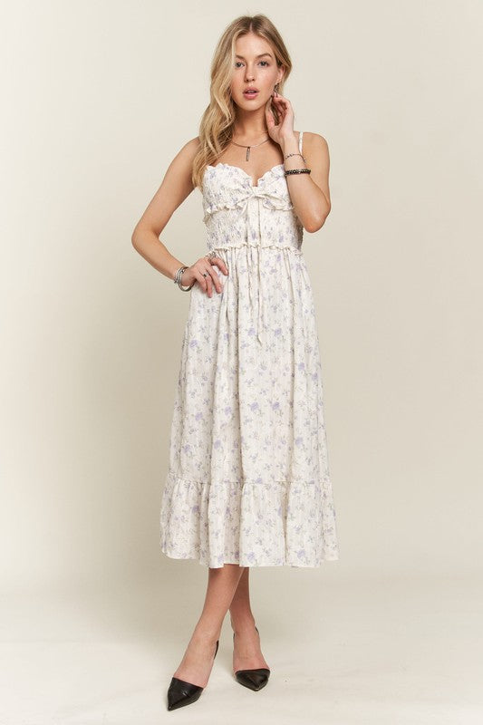 Beautiful Smocked Floral Dress Feminine & Flowy Dress Romantic Floral Print Girl Dress Stevvex