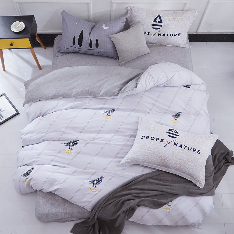 Pure cotton four-piece set cotton bed linen duvet cover single Pi-Mart